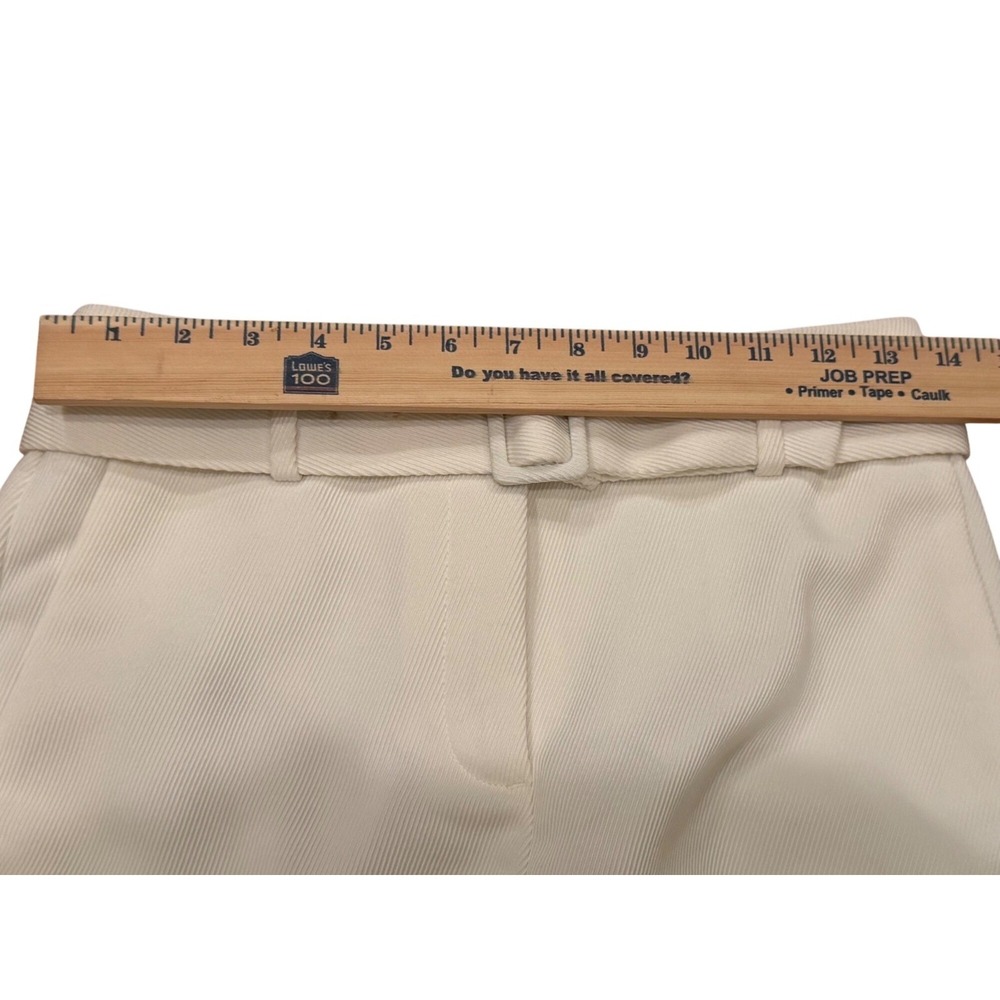 Ann Taylor Womens High Rise Belted Flare Leg Trousers Winter White Size 0 NWT - Picture 7 of 8